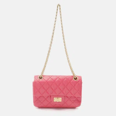 Pre-owned Chanel 2.55 Shoulder Bag Calfskin (cowhide) Pink