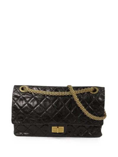 Pre-owned Chanel 2.55 Xl Chain Shoulder Bag In Black