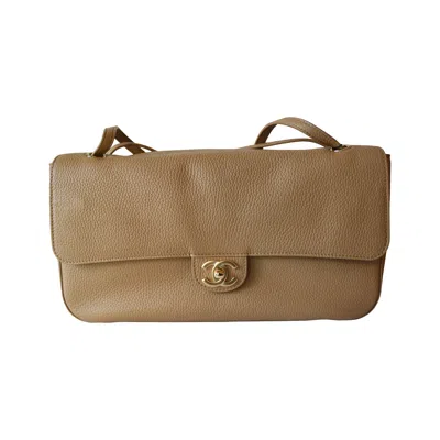 Chanel 26b Maxi Flap Bag Beige