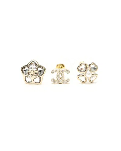 Pre-owned Chanel 3-piece Stud Earrings In Multi