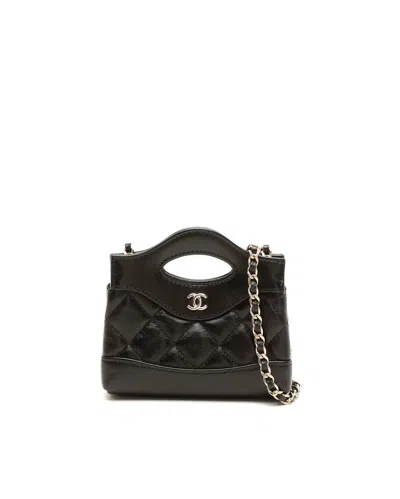 Chanel 31 Micro Shopping Bag In Black