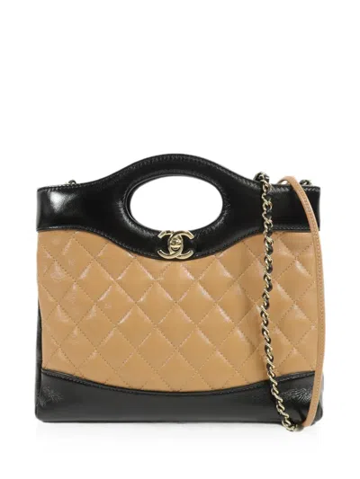 Pre-owned Chanel 31 Mini Quilted Tote Bag In Neutrals