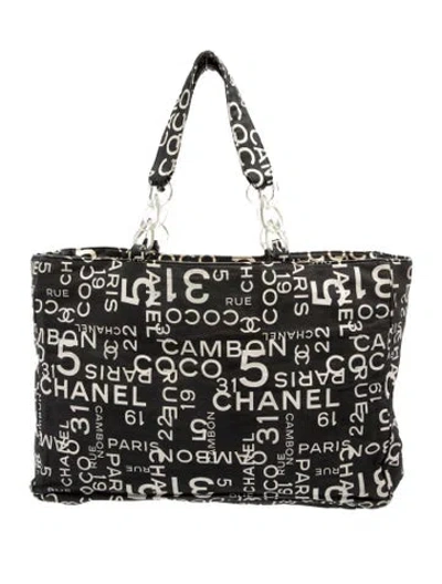 Pre-owned Chanel 31 Rue Cambon Beach Tote In Black