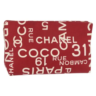 Pre-owned Chanel 31 Rue Cambon Clutch Canvas Red Canvas Clutche & Pouche Bag ()