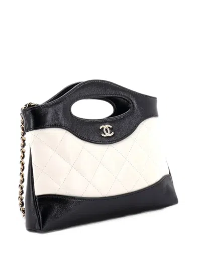 Pre-owned Chanel 31 Shopping Bag Clutch With Chain Quilted Lambskin Small Crossbody Bag In Black