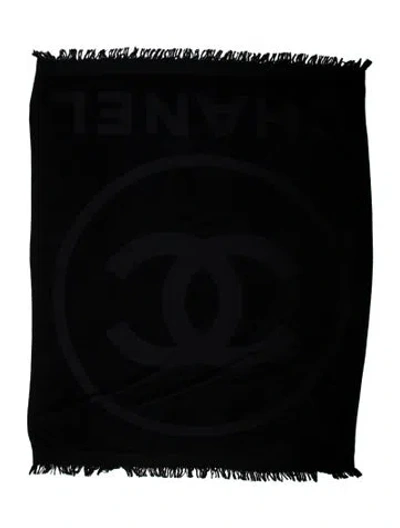 Pre-owned Chanel 3-piece Cc Terrycloth Beach Set In Black