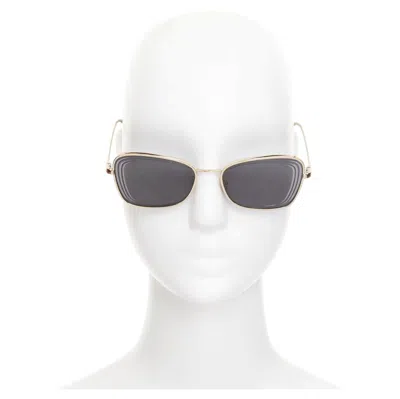 Pre-owned Chanel 4254 Gold Frame Black Textured Tiered Lenses Logo Chevron Arm Sunglasses