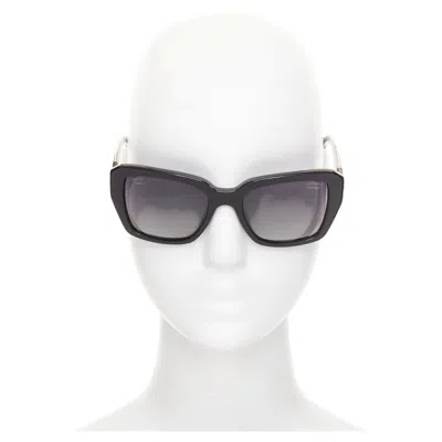 Pre-owned Chanel 5263a Black Clear Square Frame Polarized Cc Logo Wayfarer Sunglasses