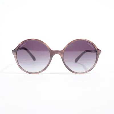 Pre-owned Chanel 5391 Sunglasses Acetate In Brown