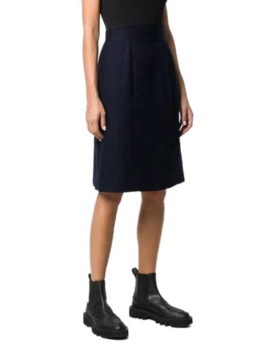 Pre-owned Chanel 80s Textured Wool & Silk High-waist Straight Skirt, Size Fr; 36  (authentic Pre-loved)