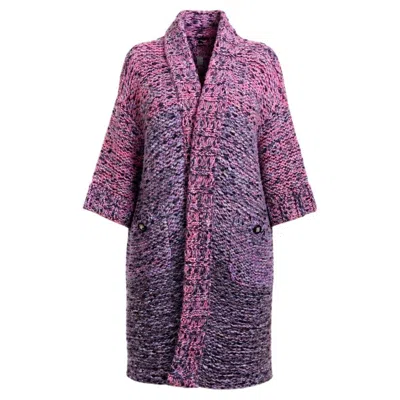 Pre-owned Chanel 8k$ Paris / Edinburgh Relaxed Boucle Coat 34 Fr In Gray