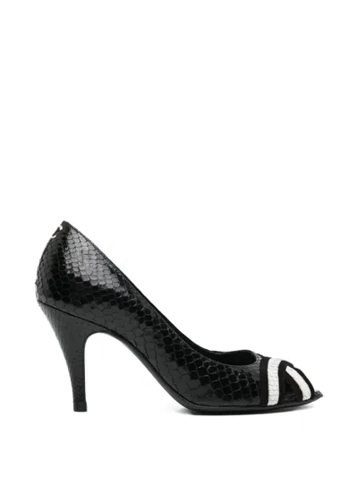 Pre-owned Chanel 90mm 2000s Leather Pumps In Black