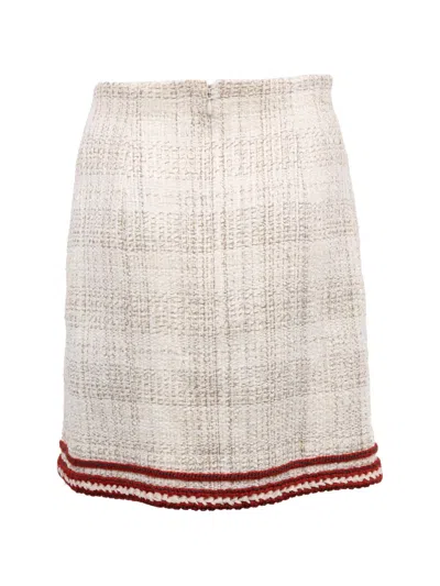 Pre-owned Chanel A-line Tweed Mini Skirt In Neutral