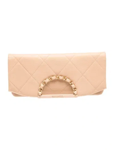 Pre-owned Chanel A Real Catch Clutch In Neutral