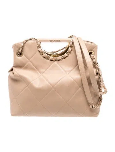 Pre-owned Chanel A Real Catch Shopping Tote In Neutral