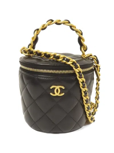 Pre-owned Chanel Afternoon Tea Vanity Case Tote Bag In Black