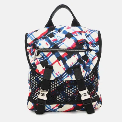 Pre-owned Chanel Airline White/multicolor Nylon Backpack