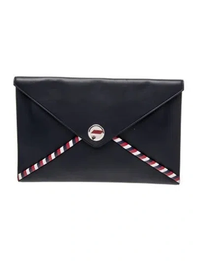 Pre-owned Chanel Airlines Envelope Clutch In Blue