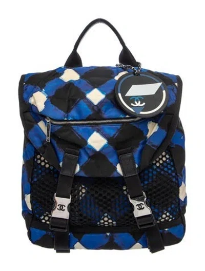 Pre-owned Chanel Airlines Nylon Backpack In Blue