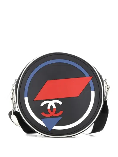 Pre-owned Chanel Airlines Round Canvas And Rubber Crossbody Bag