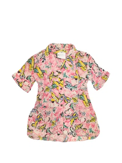 Pre-owned Chanel Airplane-print Shirt In Pink