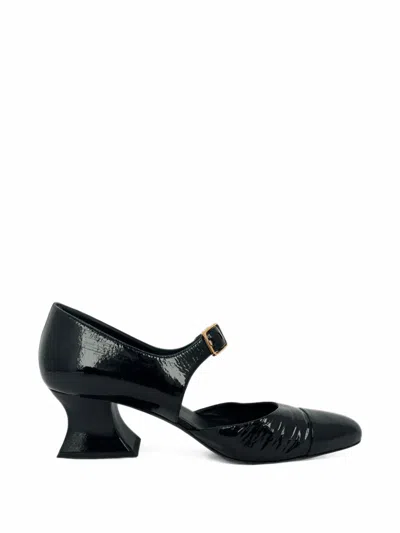 Pre-owned Chanel Almond-toe Mary Jane Pumps In Black