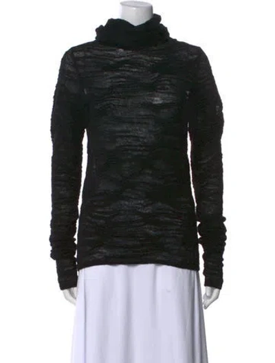 Pre-owned Chanel Alpaca Turtleneck Sweater In Black