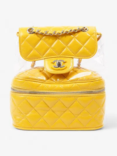 Pre-owned Chanel Aquarium Backpack Pvc In Yellow