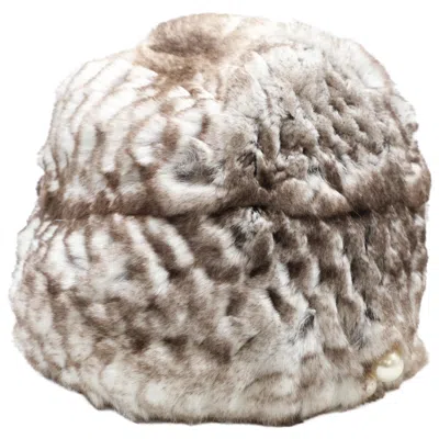 Pre-owned Chanel Artificial Ivory Fur Knit Hat () In Brown