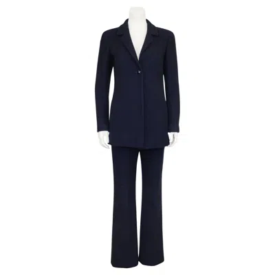 Pre-owned Chanel Autumn 2000  Ink Blue Cashmere Trouser Suit