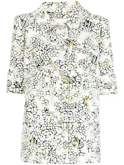 Pre-owned Chanel Autumn Flower-print Jacket In Neutrals