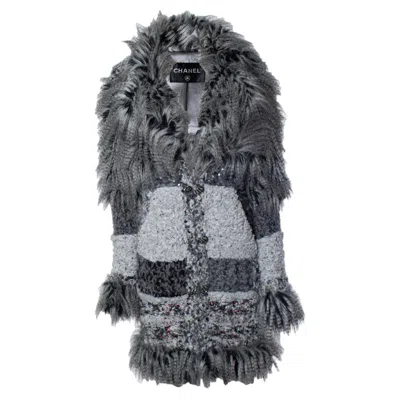 Pre-owned Chanel , Autumn Winter 2010 Fantasy Grey Fur Coat In Gray