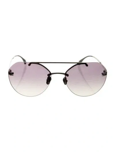 Pre-owned Chanel Aviator Gradient Sunglasses In Silver