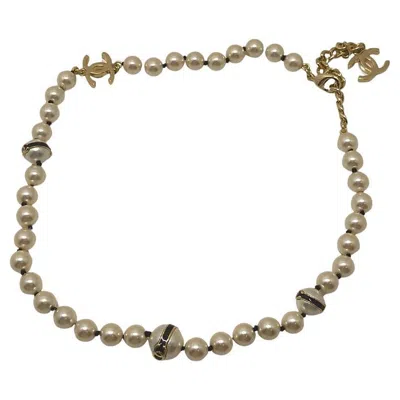 Pre-owned Chanel B24 Collection Pearl And Enamel Black White Cc Choker Necklace