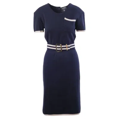 Pre-owned Chanel Back Button Knit Dress - '90s In Black