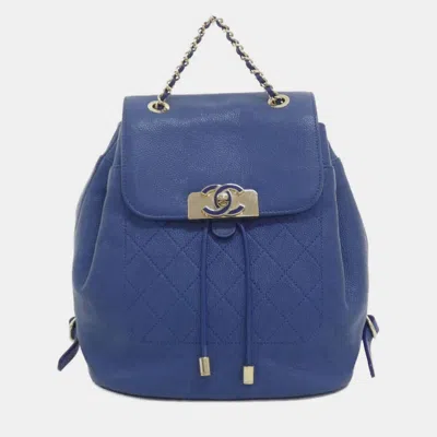Pre-owned Chanel Backpack In Blue