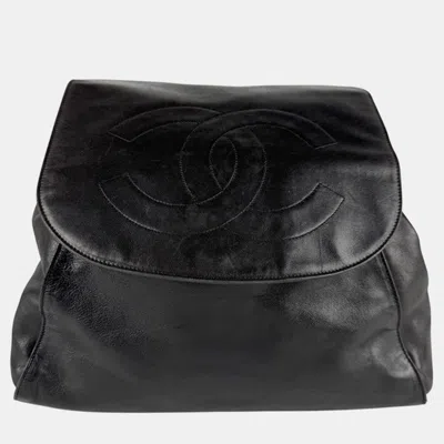 Pre-owned Chanel Backpack In Black Lambskin
