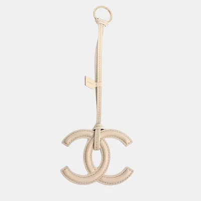 Pre-owned Chanel Bag Charm In Beige
