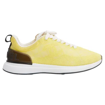 Pre-owned Chanel Baskets Lacets Jaune Eu37.5 Yellow Technic Fabric Cc Sneakers Uk4.5 Us7