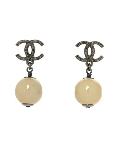 Pre-owned Chanel Bead Cc Drop Earrings (authentic Pre-loved)