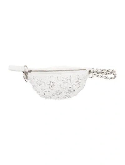 Pre-owned Chanel Beaded Belt Bag In White