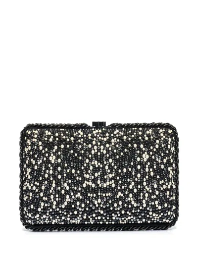 Pre-owned Chanel Beaded Pearl Clutch Bag In Black