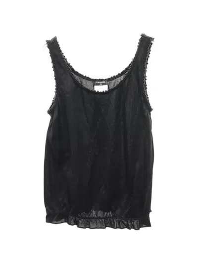Pre-owned Chanel Bead-trim Tank Top In Black