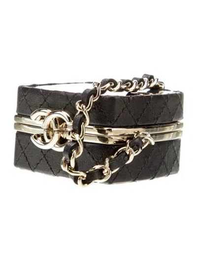 Pre-owned Chanel Beauty Box Clutch W/ Chain In Black