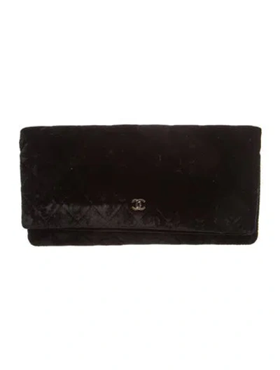 Pre-owned Chanel Beauty Cc Foldover Clutch In Black