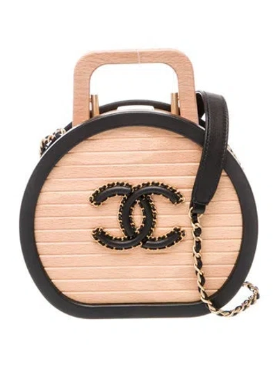 Pre-owned Chanel Beech Wood Vanity Case Bag In Neutral