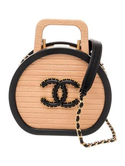 Pre-owned Chanel Beech Wood Vanity Case Bag In Neutral