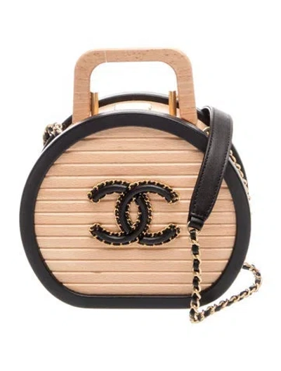 Pre-owned Chanel Beech Wood Vanity Case Bag In Neutral