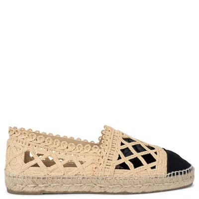Pre-owned Chanel Beige 18c Greece Raffia Espadrilles Flats Shoes 42 Fit 40.5 In Brown