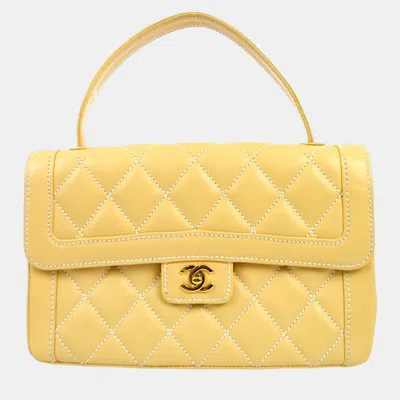 Pre-owned Chanel Beige Calfskin Wild Stitch Handbag In Sand